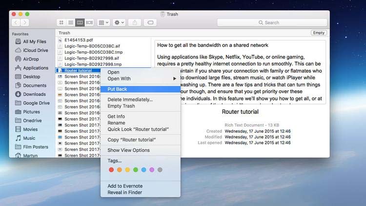 Recover Unsaved Word Documents from Mac Trash